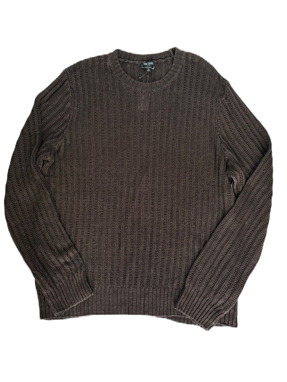 Todd Snyder Textured 100% Linen Crew Neck Sweater Espresso Bean NWT
